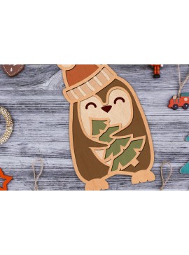 Σετ των 3 Intra απο ξύλο plywood 3mm-4mm πάχος Χριστουγεννιάτικο διακοσμητικό πρότυπο πιγκουίνου Δίασταση 3x5 cm INTRAFABR-108625580