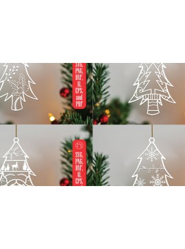 Σετ των 3 Intra απο ξύλο plywood 3mm-4mm πάχος Χριστουγεννιάτικο Διακοσμητικό Δέντρο Δίασταση 4x4 cm INTRAFABR-107404997