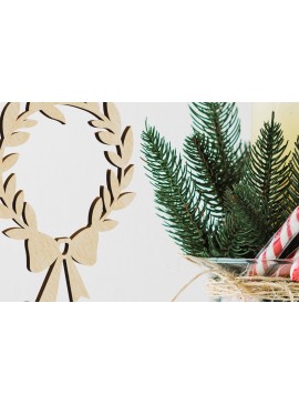 Σετ των 3 Intra απο ξύλο plywood 3mm-4mm πάχος Χριστουγεννιάτικο διακοσμητικό παιχνίδι δέντρου στεφάνι Δίασταση 3x3 cm INTRAFABR-108124140