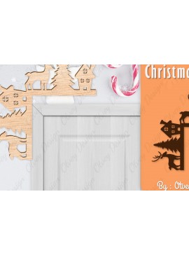 Σετ των 2 Intra απο ξύλο plywood 3mm-4mm πάχος Christmas Deer Door Corner Corner  Δίασταση 15x15 cm INTRAFABR-111421454