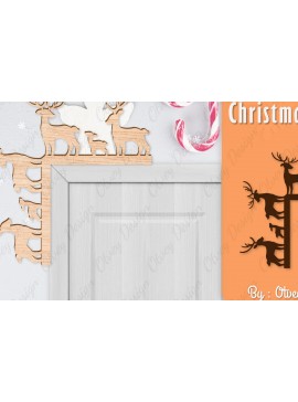 Σετ των 2 Intra απο ξύλο plywood 3mm-4mm πάχος Christmas Deer Door Corner Corner  Δίασταση 15x15 cm INTRAFABR-111421498