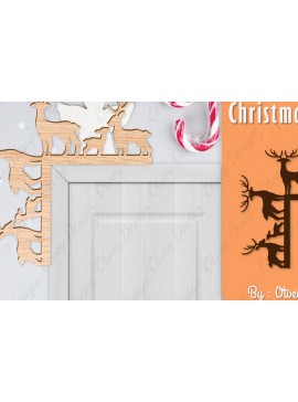 Σετ των 2 Intra απο ξύλο plywood 3mm-4mm πάχος Christmas Deer Door Corner Corner  Δίασταση 15x15 cm INTRAFABR-111421522
