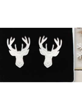 Σετ των 3 Intra απο ξύλο plywood 3mm-4mm πάχος Χριστουγεννιάτικα σκουλαρίκια κομμένα με λέιζερ κεφάλι ελαφιού. Δίασταση 4x4 cm INTRAFABR-111316803