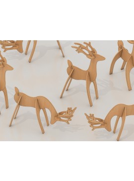 Σετ των 2 Intra απο ξύλο plywood 3mm-4mm πάχος Christmas Deer  Cutting 126 Δίασταση 15x15 cm INTRAFABR-60942273