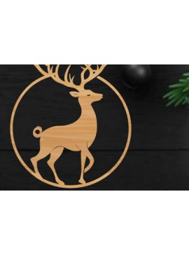 Intra απο ξύλο plywood 3mm-4mm πάχος Χριστουγεννιάτικο Deer Metal Wall Art Δίασταση 40x40 cm INTRAFABR-112318163