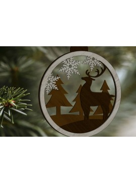 Σετ των 3 Intra απο ξύλο plywood 3mm-4mm πάχος Χριστουγεννιάτικο στολίδι ελαφιού, Crafting Decor Δίασταση 4x4 cm INTRAFABR-85490640