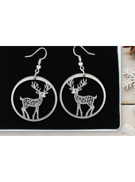 Σετ των 3 Intra απο ξύλο plywood 3mm-4mm πάχος Χριστουγεννιάτικη σιλουέτα ελαφιού. Δίασταση 4x4 cm INTRAFABR-111319139