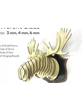 Σετ των 2 Intra απο ξύλο plywood 3mm-4mm πάχος Christmas Deer , Ξύλινο τρισδιάστατο παζλ Δίασταση 15x15 cm INTRAFABR-39455663