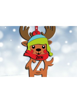 Σετ των 3 Intra απο ξύλο plywood 3mm-4mm πάχος Χριστουγεννιάτικο ελάφι Ζ γράμμα στολίδι διακοπές Δίασταση 8x8 cm INTRAFABR-111601801