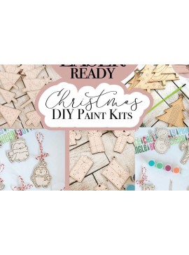 Σετ των 3 Intra απο ξύλο plywood 3mm-4mm πάχος  Kit Χριστουγεννιάτικου DIY Paint Δίασταση 8x8 cm INTRAFABR-71687791