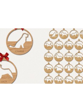 Σετ των 3 Intra απο ξύλο plywood 3mm-4mm πάχος Χριστουγεννιάτικα στολίδια για σκύλους Δίασταση 8x8 cm INTRAFABR-43921805