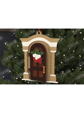 Σετ των 2 Intra απο ξύλο plywood 3mm-4mm πάχος Χριστουγεννιάτικη Πόρτα | Παιχνίδι Χριστουγεννιάτικου Δέντρου |CNC Δίασταση 15x15 cm INTRAFABR-106591980