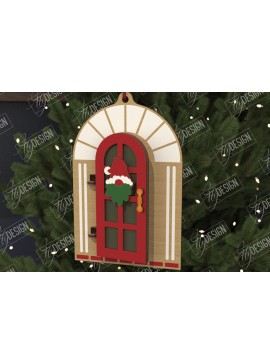 Σετ των 2 Intra απο ξύλο plywood 3mm-4mm πάχος Χριστουγεννιάτικη Πόρτα | Παιχνίδι Χριστουγεννιάτικου Δέντρου |CNC Δίασταση 15x15 cm INTRAFABR-106592021