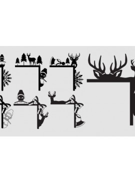 Σετ των 2 Intra απο ξύλο plywood 3mm-4mm πάχος Χριστουγεννιάτικη γωνιακή δέσμη πόρτας Δίασταση 15x15 cm INTRAFABR-72048900