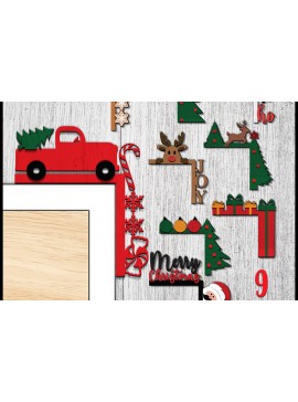 Σετ των 3 Intra απο ξύλο plywood 3mm-4mm πάχος Χριστουγεννιάτικη γωνιακή δέσμη πόρτας Δίασταση 4x4 cm INTRAFABR-120779175