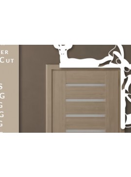 Σετ των 2 Intra απο ξύλο plywood 3mm-4mm πάχος Χριστουγεννιάτικη γωνιακή πόρτα με λέιζερ Δίασταση 15x15 cm INTRAFABR-71603603