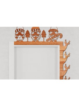 Σετ των 2 Intra απο ξύλο plywood 3mm-4mm πάχος Χριστουγεννιάτικη γωνιακή πόρτα με λέιζερ Δίασταση 15x15 cm INTRAFABR-76601842