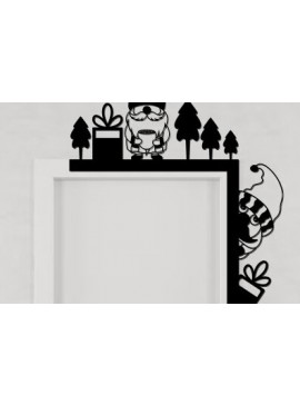 Σετ των 2 Intra απο ξύλο plywood 3mm-4mm πάχος Χριστουγεννιάτικη γωνιακή πόρτα με λέιζερ Δίασταση 15x15 cm INTRAFABR-76601854