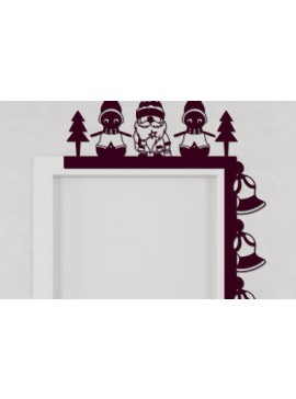 Σετ των 2 Intra απο ξύλο plywood 3mm-4mm πάχος Χριστουγεννιάτικη γωνιακή πόρτα με λέιζερ Δίασταση 15x15 cm INTRAFABR-76601867