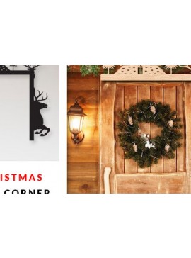 Σετ των 2 Intra απο ξύλο plywood 3mm-4mm πάχος Χριστουγεννιάτικη γωνιακή πόρτα με λέιζερ Δίασταση 15x15 cm INTRAFABR-83851614