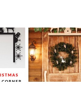 Σετ των 2 Intra απο ξύλο plywood 3mm-4mm πάχος Χριστουγεννιάτικη γωνιακή πόρτα με λέιζερ Δίασταση 15x15 cm INTRAFABR-83851635