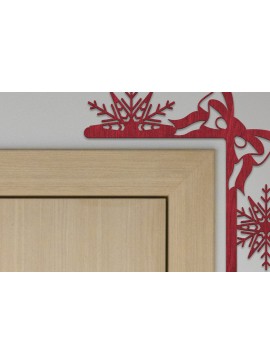 Σετ των 2 Intra απο ξύλο plywood 3mm-4mm πάχος Χριστουγεννιάτικη γωνιακή πόρτα με λέιζερ Δίασταση 15x15 cm INTRAFABR-102185076