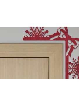 Σετ των 2 Intra απο ξύλο plywood 3mm-4mm πάχος Χριστουγεννιάτικη γωνιακή πόρτα με λέιζερ Δίασταση 15x15 cm INTRAFABR-102185096