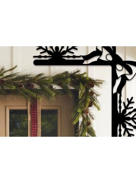 Σετ των 2 Intra απο ξύλο plywood 3mm-4mm πάχος Χριστουγεννιάτικη γωνιακή πόρτα με λέιζερ Δίασταση 15x15 cm INTRAFABR-102515805