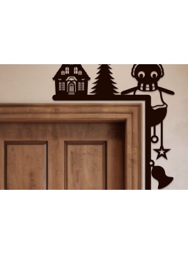 Σετ των 2 Intra απο ξύλο plywood 3mm-4mm πάχος Χριστουγεννιάτικη γωνιακή πόρτα με λέιζερ Δίασταση 15x15 cm INTRAFABR-105738091