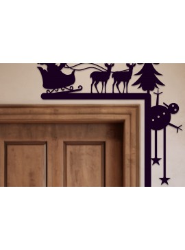 Σετ των 3 Intra απο ξύλο plywood 3mm-4mm πάχος Χριστουγεννιάτικη γωνιακή πόρτα με λέιζερ Δίασταση 15x15 cm INTRAFABR-105738096