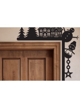 Σετ των 2 Intra απο ξύλο plywood 3mm-4mm πάχος Χριστουγεννιάτικη γωνιακή πόρτα με λέιζερ Δίασταση 15x15 cm INTRAFABR-105738107