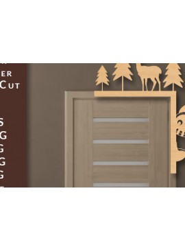 Σετ των 2 Intra απο ξύλο plywood 3mm-4mm πάχος Χριστουγεννιάτικη γωνιακή πόρτα με λέιζερ Δίασταση 15x15 cm INTRAFABR-71603580