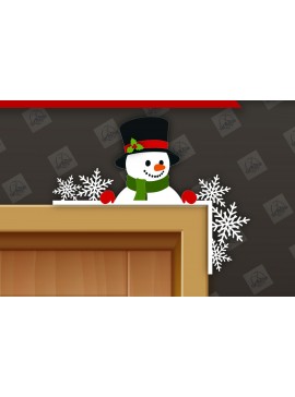 Σετ των 3 Intra απο ξύλο plywood 3mm-4mm πάχος Χριστουγεννιάτικη γωνιακή πόρτα με λέιζερ Δίασταση 15x15 cm INTRAFABR-110695657