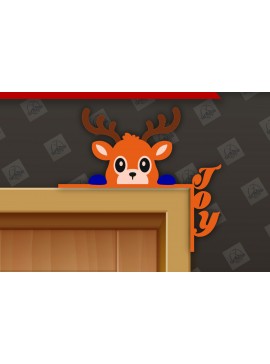 Σετ των 2 Intra απο ξύλο plywood 3mm-4mm πάχος Χριστουγεννιάτικη γωνιακή πόρτα με λέιζερ Δίασταση 15x15 cm INTRAFABR-110695805