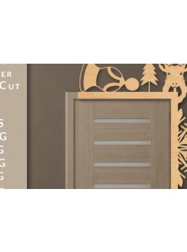 Σετ των 2 Intra απο ξύλο plywood 3mm-4mm πάχος Χριστουγεννιάτικη γωνιακή πόρτα με λέιζερ Δίασταση 15x15 cm INTRAFABR-71603585