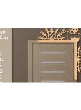 Σετ των 2 Intra απο ξύλο plywood 3mm-4mm πάχος Χριστουγεννιάτικη γωνιακή πόρτα με λέιζερ Δίασταση 15x15 cm INTRAFABR-71603589