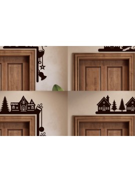 Σετ των 2 Intra απο ξύλο plywood 3mm-4mm πάχος Χριστουγεννιάτικη Γωνιακή Πόρτα Δίασταση 15x15 cm INTRAFABR-105790930