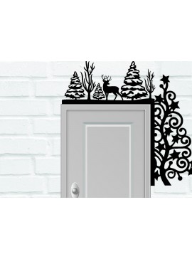 Σετ των 2 Intra απο ξύλο plywood 3mm-4mm πάχος Χριστουγεννιάτικες γωνιακές μεταλλικές επιγραφές Δίασταση 15x15 cm INTRAFABR-111672582