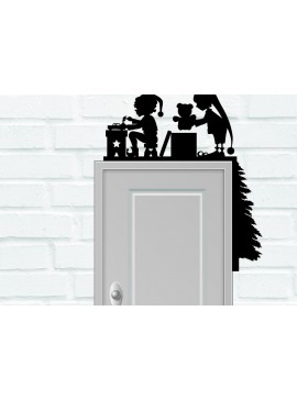 Σετ των 2 Intra απο ξύλο plywood 3mm-4mm πάχος Χριστουγεννιάτικες γωνιακές μεταλλικές επιγραφές Δίασταση 15x15 cm INTRAFABR-111672591