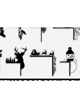 Σετ των 2 Intra απο ξύλο plywood 3mm-4mm πάχος Christmas Door Corner Δίασταση 15x15 cm INTRAFABR-35253050