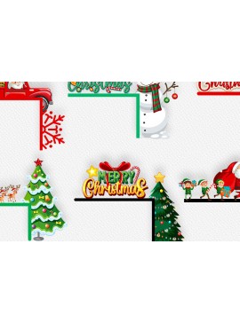 Σετ των 2 Intra απο ξύλο plywood 3mm-4mm πάχος Christmas Door Corner Δίασταση 15x15 cm INTRAFABR-79734489
