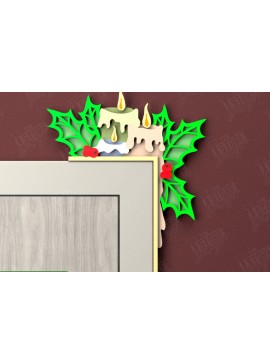 Σετ των 2 Intra απο ξύλο plywood 3mm-4mm πάχος Χριστουγεννιάτικες γωνίες πόρτας | Πινακίδα πόρτας | CNC Δίασταση 15x15 cm INTRAFABR-107424350