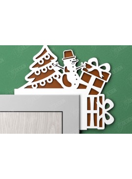 Σετ των 2 Intra απο ξύλο plywood 3mm-4mm πάχος Χριστουγεννιάτικες γωνίες πόρτας | Πινακίδα πόρτας | CNC Δίασταση 15x15 cm INTRAFABR-107188731