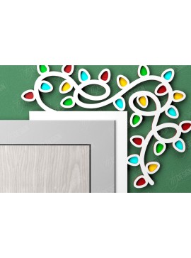 Σετ των 2 Intra απο ξύλο plywood 3mm-4mm πάχος Χριστουγεννιάτικες γωνίες πόρτας | Πινακίδα πόρτας | CNC Δίασταση 15x15 cm INTRAFABR-107188757