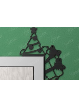 Σετ των 2 Intra απο ξύλο plywood 3mm-4mm πάχος Χριστουγεννιάτικες γωνίες πόρτας | Πινακίδα πόρτας | CNC Δίασταση 15x15 cm INTRAFABR-107188517