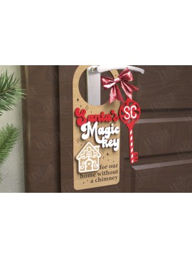 Σετ των 2 Intra απο ξύλο plywood 3mm-4mm πάχος Χριστουγεννιάτικη κρεμάστρα πόρτας | Διακόσμηση διακοπών Δίασταση 15x15 cm INTRAFABR-110596630