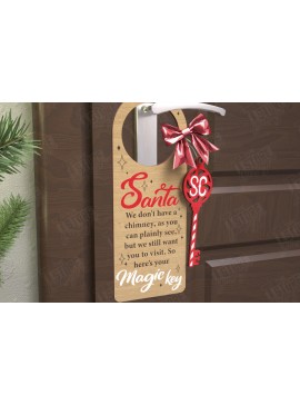 Σετ των 2 Intra απο ξύλο plywood 3mm-4mm πάχος Χριστουγεννιάτικη κρεμάστρα πόρτας | Διακόσμηση διακοπών Δίασταση 15x15 cm INTRAFABR-110596634