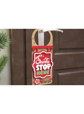 Σετ των 2 Intra απο ξύλο plywood 3mm-4mm πάχος Χριστουγεννιάτικη κρεμάστρα πόρτας | Διακόσμηση διακοπών Δίασταση 15x15 cm INTRAFABR-110596642