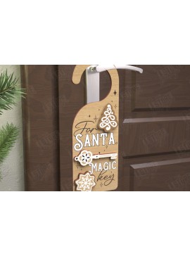 Σετ των 2 Intra απο ξύλο plywood 3mm-4mm πάχος Χριστουγεννιάτικη κρεμάστρα πόρτας | Διακόσμηση διακοπών Δίασταση 15x15 cm INTRAFABR-110596650