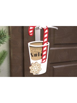 Σετ των 3 Intra απο ξύλο plywood 3mm-4mm πάχος Χριστουγεννιάτικη κρεμάστρα πόρτας | Διακόσμηση διακοπών Δίασταση 15x15 cm INTRAFABR-110596655